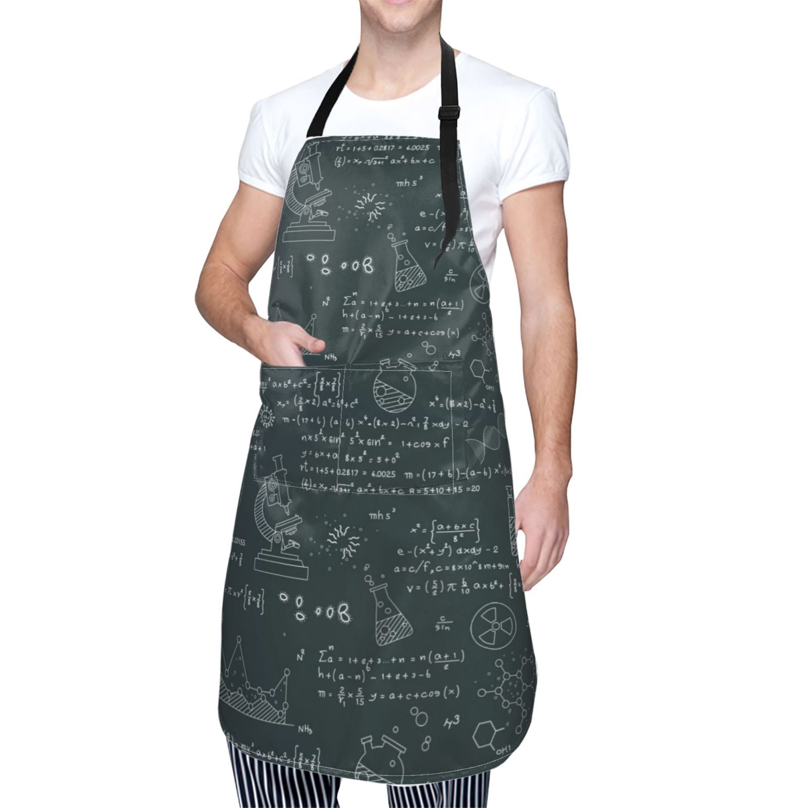 Vsdgher Chemical Waterproof Apron with 2 Pockets Kitchen Chef Aprons Bibs for Grooming Cooking Baking Painting Gardening