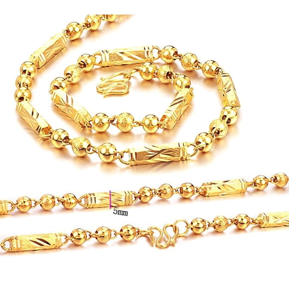 18k Yellow Gold Plated Chain Necklace for Men 21"