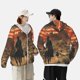 thumbnail image 4 of Balery 1860s Style American Cowboy Sudadera ligera de manga larga con capucha y protección solar UPF 50+ para hombre y mujer, ideal para pesca y running-XX-Large, 4 of 7