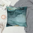 thumbnail image 2 of Acheng Gold and Blue Abstract Art Plush Pillowcase 1 Piece White, 2 of 5