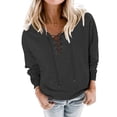 thumbnail image 2 of Women Blouses Womens Zip Sweatshirt Short Sleeve Sweater Women Came Hoodie Quarter Zip Sweater Workout Athletic Pullover Hoodie Women's up Oversized Workout Sweatshirt round Oversized Black S, 2 of 7