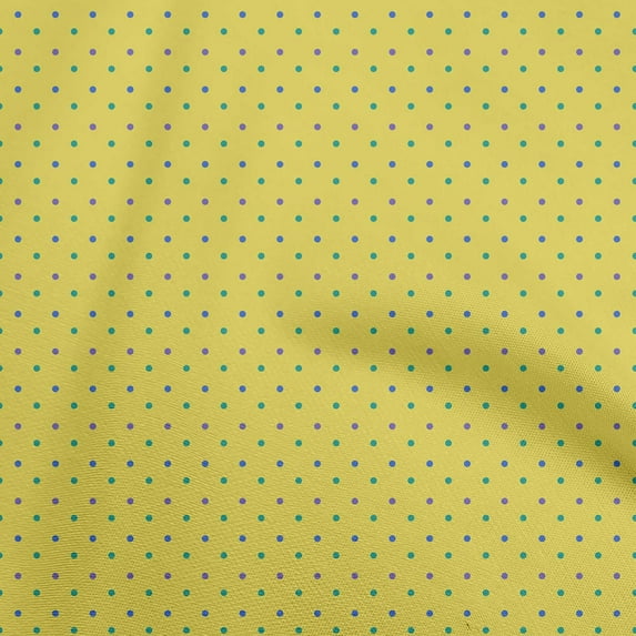 oneOone Cotton Jersey Yellow Fabric Dot Craft Projects Decor Fabric Printed By The Yard 58 Inch Wide