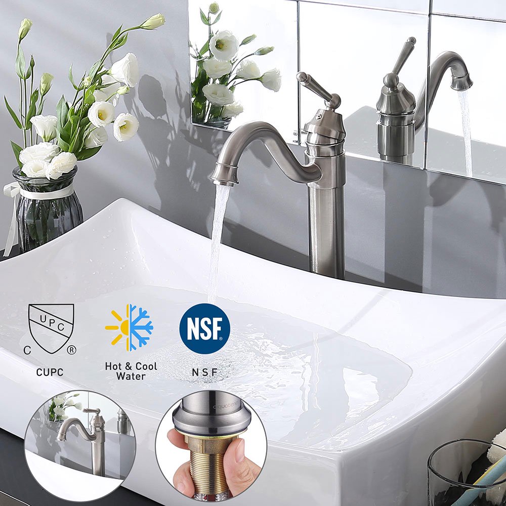 Aquaterior® 131/2" Tall Bathroom Faucet Vessel Sink Single Handle