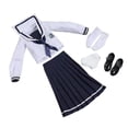 thumbnail image 4 of 1:6 Traje de uniforme para niñas Cosplay Conjunto de top de manga larga Traje de ropa interior de moda para azul oscuro, 4 of 7