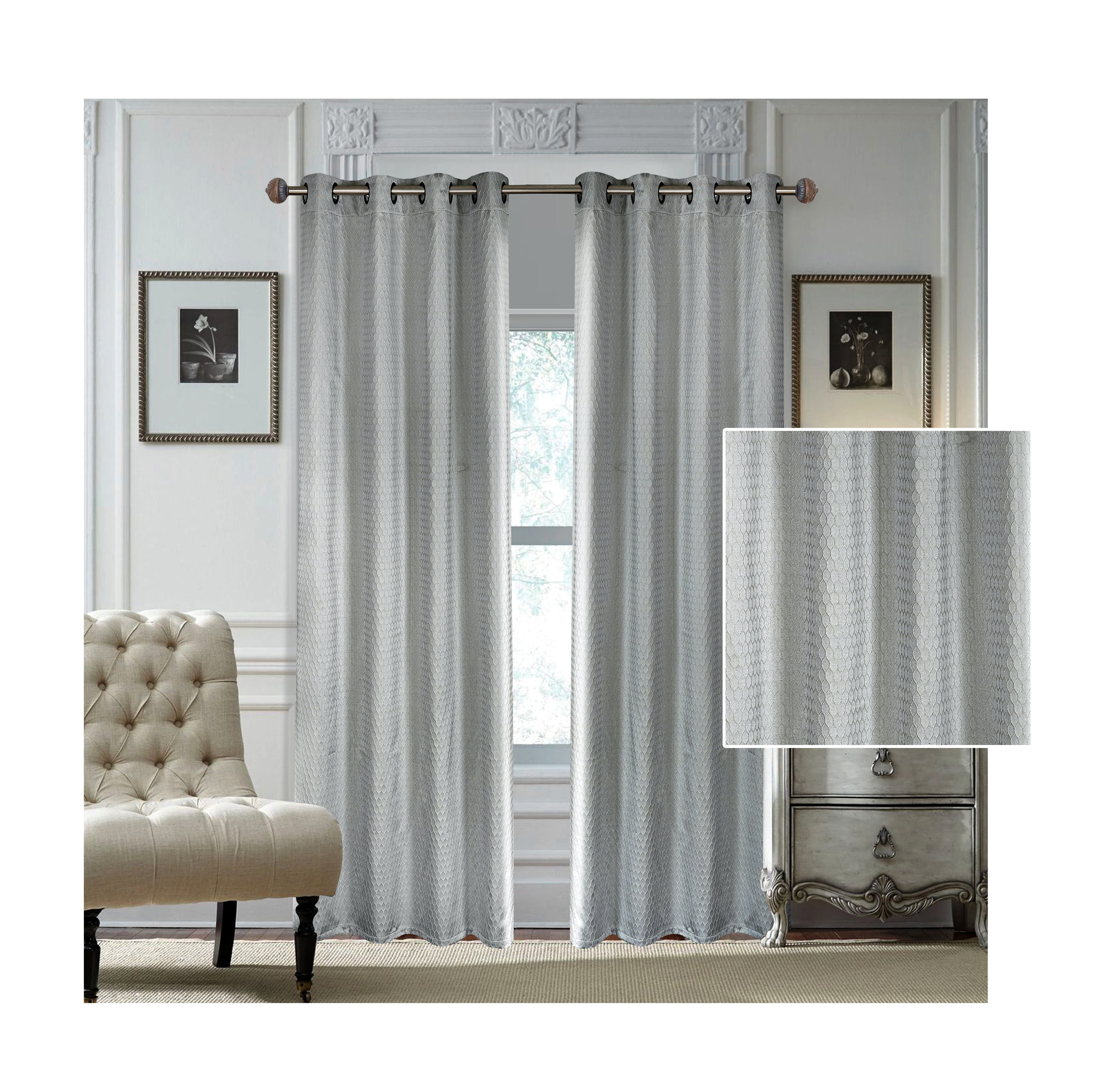 Sunclipse Print Room Darkening Window Curtain Drape, In