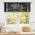 thumbnail image 3 of Black Farmhouse Rustic Curtain Valance for Window Treatments Vintage Fork Spoon Retro Kitchen Treatment Barn Country Wooden Wood Plank Drapes for Bathroom Living Room 1 Panel (52x18 Inch), 3 of 5