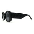 thumbnail image 3 of Womens Iconic Clout Mod Oval Thick Arm Plastic Sunglasses All Black, 3 of 4