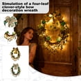 thumbnail image 2 of St. Patrick's Day Wreath with Bow, Fall Decor Wreaths for Front Door, Realistic Pine Wreath, Large Green Cypress Wreaths for Home Fireplace Wall Window Porch Outdoor Xmas Holiday Decor (B, 14.15"), 2 of 8