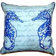 thumbnail image 3 of Betsy Drake HJ345 18 x 18 in. Blue Sea Horses Large Indoor & Outdoor Pillow, 3 of 3