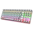 thumbnail image 4 of BAJEAL 87 Keys Mechanical Keyboard Wired Gaming Mechanical Keyboard with Mechanical Blue Switch RGB Light Effect White, 4 of 7
