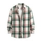 thumbnail image 2 of Blusa y camisa de manga larga con cuello vuelto para hombre, blusa informal a cuadros a la moda con botones y cuello vuelto, blusa de poliéster para hombre, 2 of 9