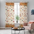 thumbnail image 6 of Kitchen Curtains 84 Inch Length 2 Panels, Orange Yellow Pumpkins Grommets Window Treatment Curtain, Autumn Leaves Rustic Vintage Thermal Curtains Drapes for Living Room/Bathroom, 6 of 9