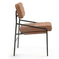 thumbnail image 6 of Becker Brown Faux Leather Dining Chair with Black Iron Legs, 6 of 8