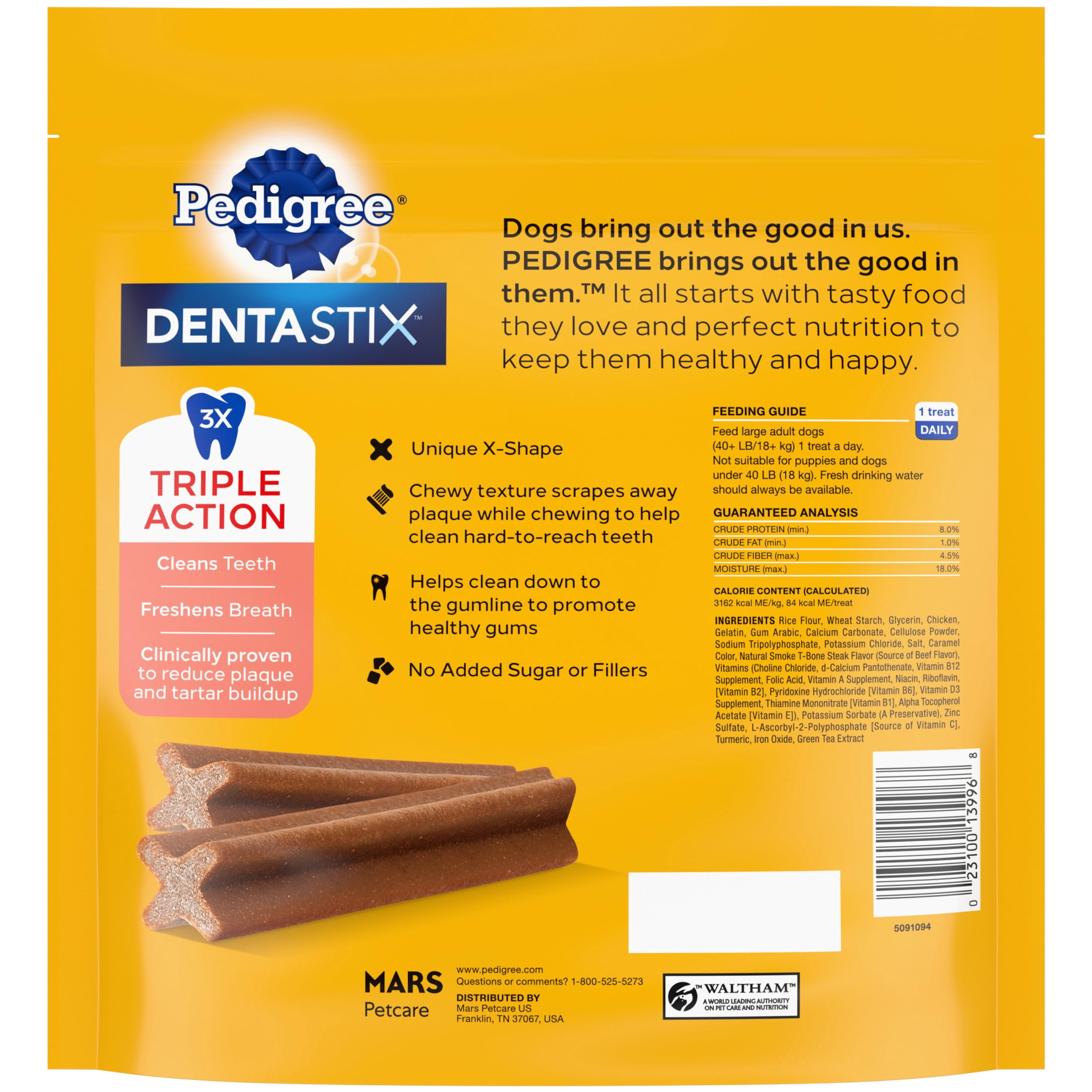 Pedigree Dentastix Dog Dental Treats, Beef Flavor, 1.67 lb. Bag