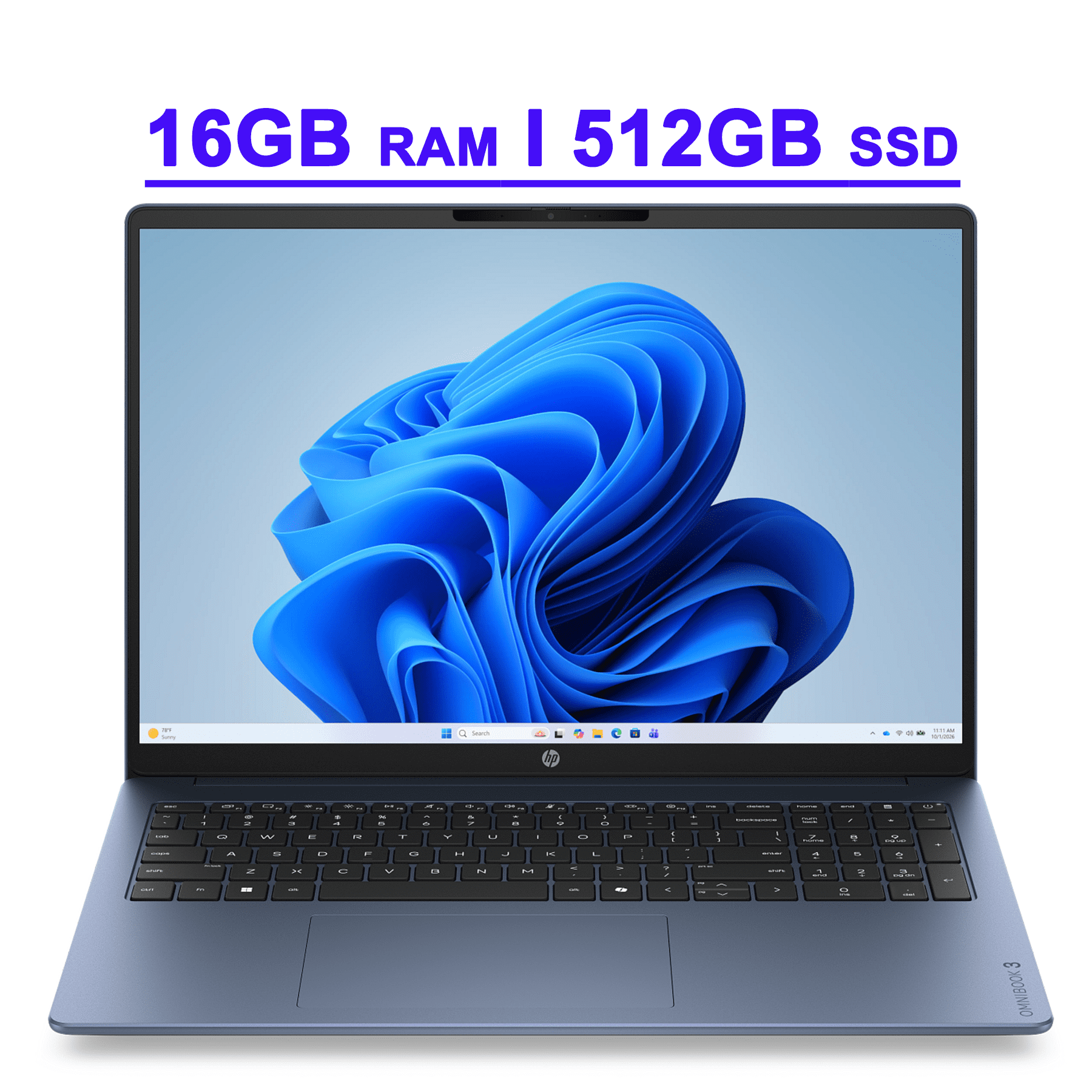 HP OmniBook 3 Premium Business AI Laptop 14" WUXGA Touchscreen Snapdragon X 8-core (Up to 45 TOPS) 16GB RAM 512GB SSD Wi-Fi 6E FHD IR Privacy Camera Win11