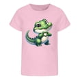 thumbnail image 3 of Curuila Kids Girls T Shirt Short Sleeve Casual Loose Fit Animal Print Crew Neck Summer Tops Pink Size 4-5 Years, 3 of 4