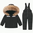 thumbnail image 2 of Gubotare Baby Girl Snowsuit Baby Girls Boys 2 Piece Snowsuit Toddler Warm Hooded Snow Suit Infant Zipper Winter Puffer Coat Winter Clothes 2T 3T (Black,2-3 Years), 2 of 4