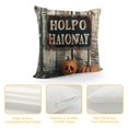 thumbnail image 4 of Patifu   Happy Halloween Throw Pillow Covers Vintage Wood Background with Scary Pumpkins Ghost Black Cat Decorative Throw Pillows Cushion Cover   Home Party Decor Pillow Case  22x22in, 4 of 5