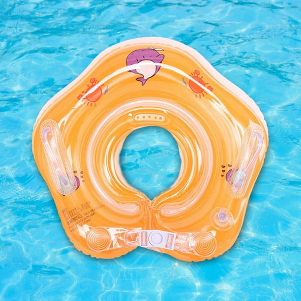 Lindo collar de natación inflable inflable con mango de cuello para bebés Tubo de seguridad Círculo flotante infantil para bañar a la natación