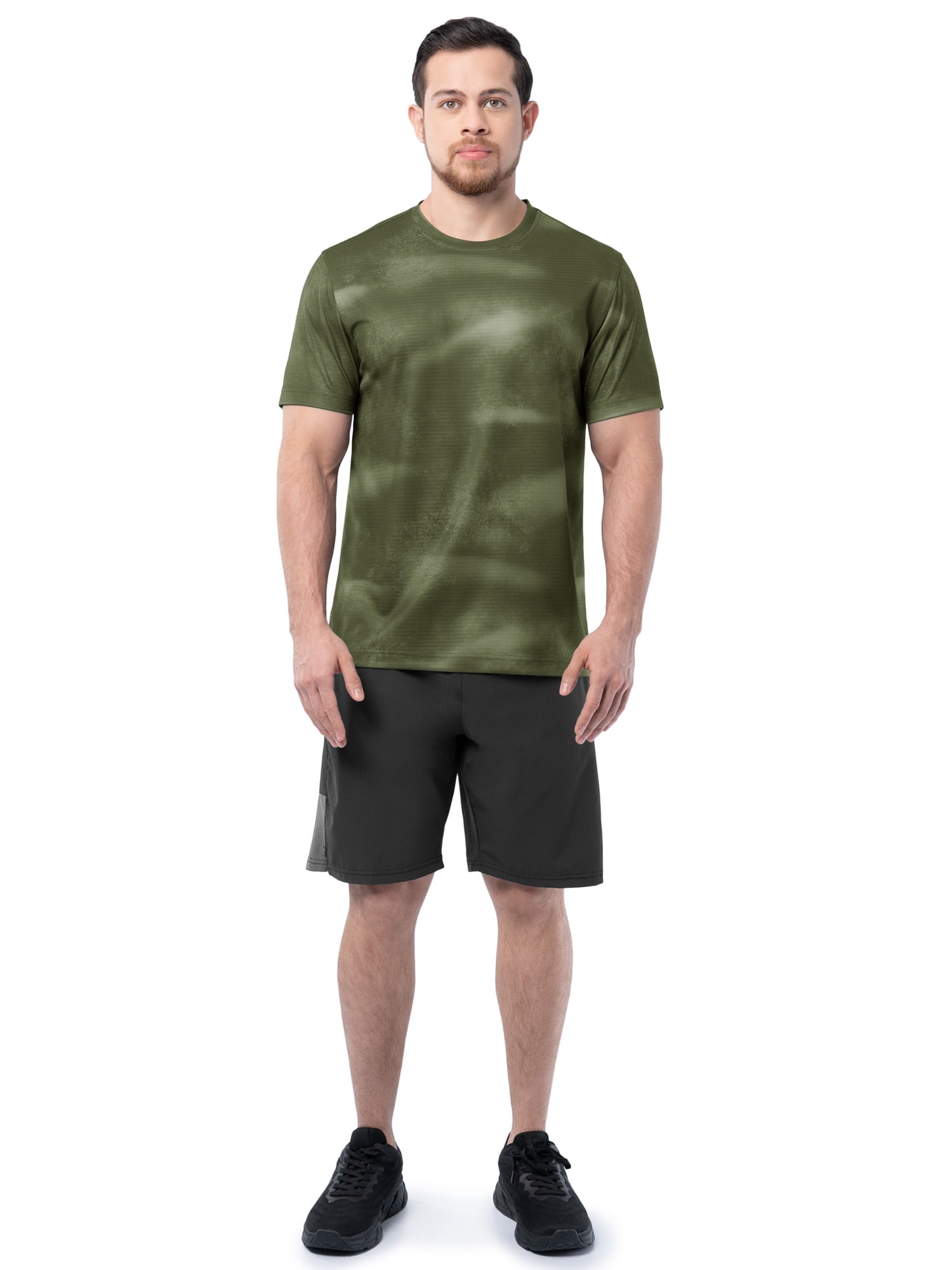 Athletic Works Men's and Big Men's Core Linear Mesh Active Short Sleeve Tee, Sizes S-3XL