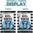 thumbnail image 5 of Three Gnomes in Truck Hello Winter Garden Flag Burlap Small Vertical 12x18 Inch Snowflakes Snow Garden Yard House Flags for Winter Christmas Seasonal Outside Outdoor House Decor, 5 of 6