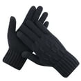 thumbnail image 2 of Honeeladyy Men Winter Warm Gloves Touchscreen Casual Stretch Thick Kinitted Windproof Gloves Five-Finger Gloves Gloves Holiday Clearance, 2 of 3