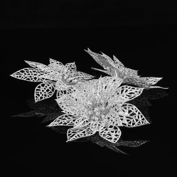 Artificial Poinsettia Christmas Flower Ornament for Holiday Tree Decoration Seasonal Xmas Decor