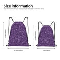 thumbnail image 2 of Sikiie Purple Glitter Drawstring Backpack Drawstring Bags, Draw String Back Bag for Sports, Gym, Travel, Swimming, Beach-Small, 2 of 6
