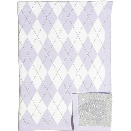 UPC: 0620281019258 | 3 Stories Trading Company Argyle Knit Baby Blanket Purple