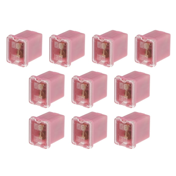 Unique Bargains 10 Pcs Mini Box Shaped Fuse 30 Amps Universal for Pickup Truck Cars SUV Durable Plastic Metal Pink 30A