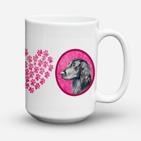 Pink Flat Coated Retriever Coffee Mug 15 oz