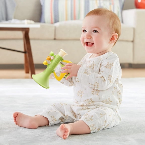 Soft Rubber Kids Trumpet Musical Toy,Auditory Development Breathing Exercise Tool,Food Grade Safe Material Easy Grip Play,Lightweight Portable Lanyard Musical Gift,Early Education Instrument for Kids