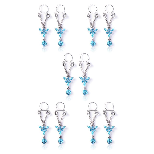 Minnieouse Piercings falsos Adorno corporal Estilo simple Accesorio de moda Mariposas ajustables Pezones Anillos para mujer Azul Azul 5piezas Minnieouse CBP221329
