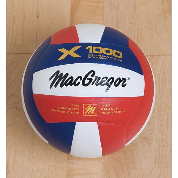MacGregor® X1000 Indoor/Outdoor Composite Red/White/Blue Volleyball