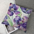 thumbnail image 7 of Tulips Flowers Purple Satin Pillowcase for Hair and Skin Silk Pillowcase Pillow Case with Envelope Closure Throw Pillow Cover for Sofa Bedroom Couch Home Car Decor - Standard,, 7 of 7