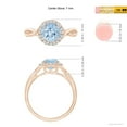 thumbnail image 5 of ANGARA Natural Round 1.12 ct Aquamarine Halo Ring with Criss Cross Shank in 14K Rose Gold for Women (Size-7mm) | March Birthstone, Anniversary, Jewelry Gift for Women | Natural Aquamarine Ring, 5 of 10