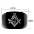 thumbnail image 2 of Luxe Jewelry Designs Men's IP Black Masonic Style Stainless Steel Ring - Size 9, 2 of 4