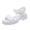 White, variant on Vedolay Flat Sandals for Women Wedge Women's Casual Summer Square Open Toe Wedge Sandals,Black 7.5