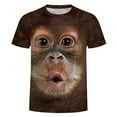 thumbnail image 1 of Hombres Fun Gorilla Monkey 3d Impreso Camiseta Casual Manga Corta Cuello Redondo Tops oso de fresa Electrónica, 1 of 1