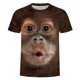 thumbnail image 1 of Men Fun Gorilla Monkey 3d Printed T-shirt Casual Short Sleeve Round Collar Tops zhangyuxiang LED, 1 of 2