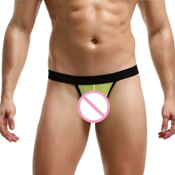 Mens Mesh See-through Pouch G-string Briefs Underwear T-back Thong V-string  CA