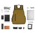 thumbnail image 4 of Balery Retro Yellow and Black Houndstooth Mochila Ligera para Hombres y Mujeres – Resistente y Impermeable, Ideal para la Escuela, el Trabajo, los Viajes y el Uso Diario, 4 of 7
