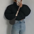 thumbnail image 5 of Aellinatey Winter Short Puffer Jackets Elasticized Hem Quilted Coat Outerwear for Women, 5 of 14