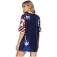 thumbnail image 2 of iixpin Women's Number Name Sequin Dress Shirt Short Sleeve Oversized T-Shirt Sweatshirt Blue Red One Size, 2 of 6
