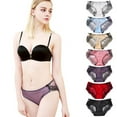 thumbnail image 4 of 3-Pack Womens Lace Trim Panties Underwear Floral Lace Sexy Bikini Panty Seamless Underpants, 4 of 8