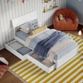 thumbnail image 4 of Norla Twin Wood Platform Bed with Footboard and Drawers in White, 4 of 14