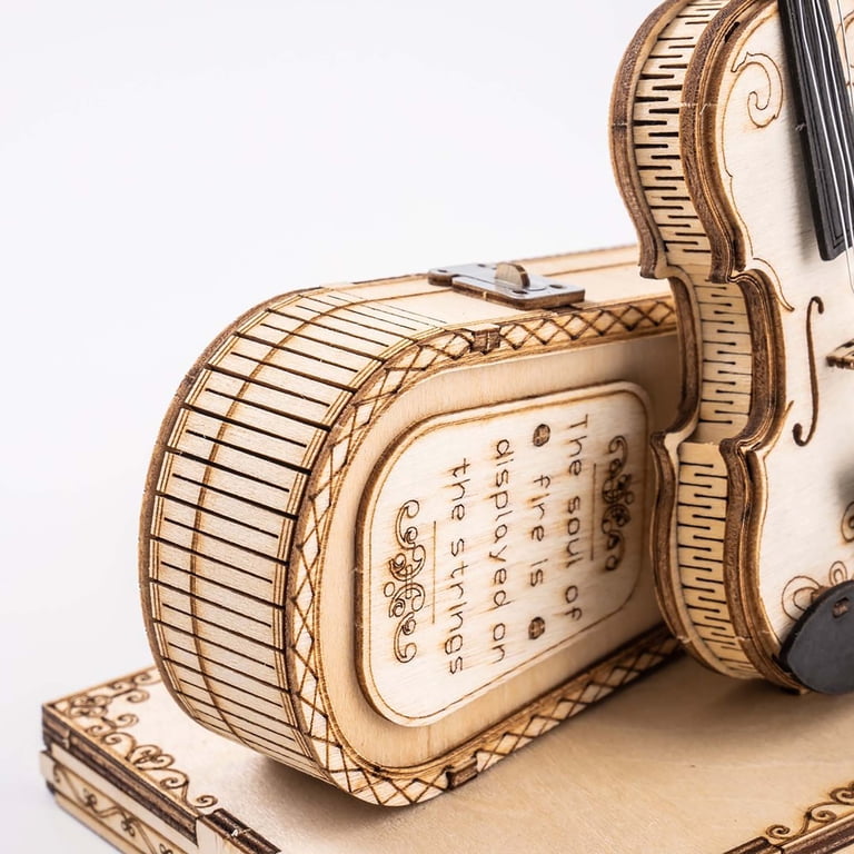 Smallest Violin With Sound ROKR Wooden Miniature Violin Model Kit - 3D ...
