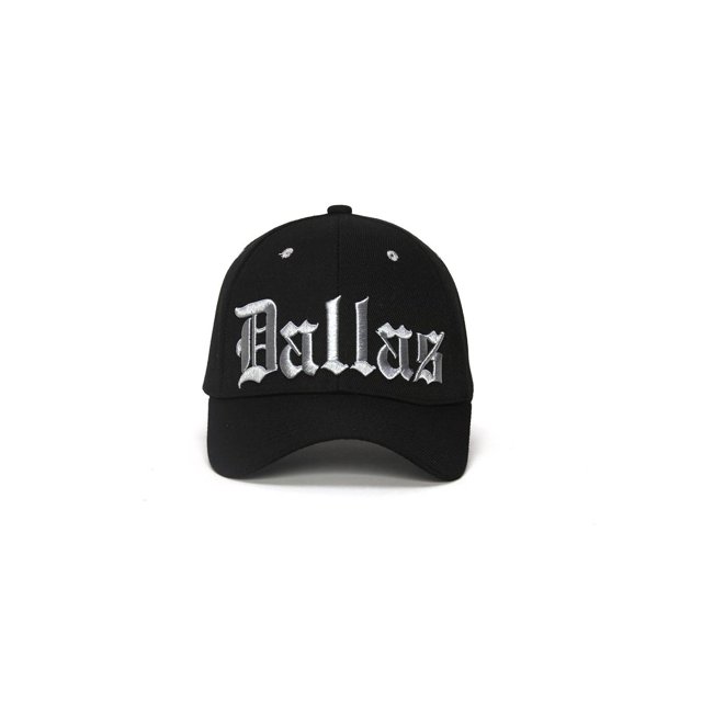 City Caps Olde English Adjustable Baseball Hat - Dallas - Black