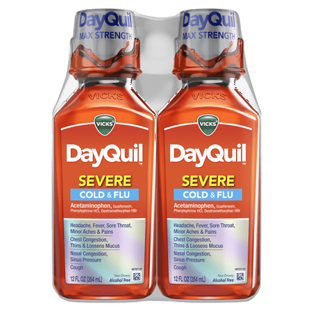 Vicks DayQuil Severe Cold and Flu Medicine Twin Pack, 2x12oz