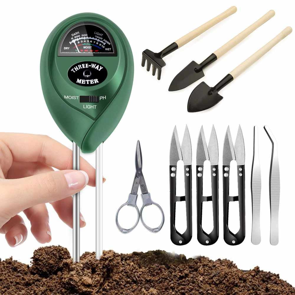 Fold Scissors Bud & Leaf Trimmer Set by Include Pruner pancellent 12 in 1 Soil Meter 3-in-1 Moisture Sensor/Sunlight/pH,9pcs Bonsai Tools Mini Rake Fold Scissors Bud & Leaf Trimmer Set by Include Pruner pancellent 12 in 1 Soil Meter 3-in-1 Moisture Sensor/Sunlight/pH,9pcs Bonsai Tools Mini Rake